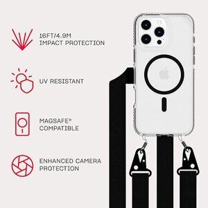 Tech 21 EVOCRYSTAL + CROSSBODY CASE AND LANYARD for IPHONE 16 PRO MAX 2024 NIB!